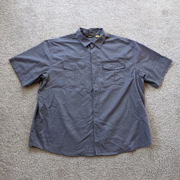 Cabela's Button Up Short Sleeve Shirt Men's XXL Gray - Picture 1 of 10